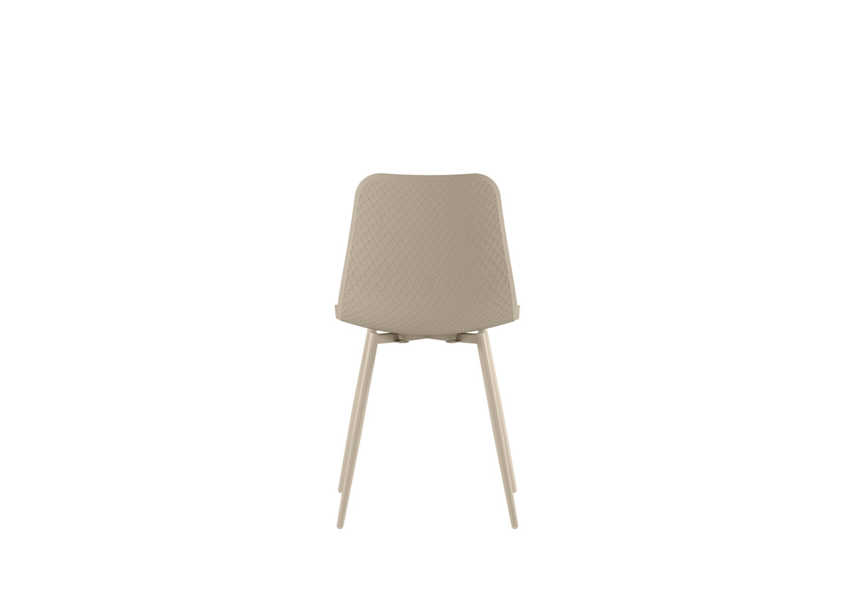 Dining Chair Cover Polypropylene Beige Domestica – Back View on White