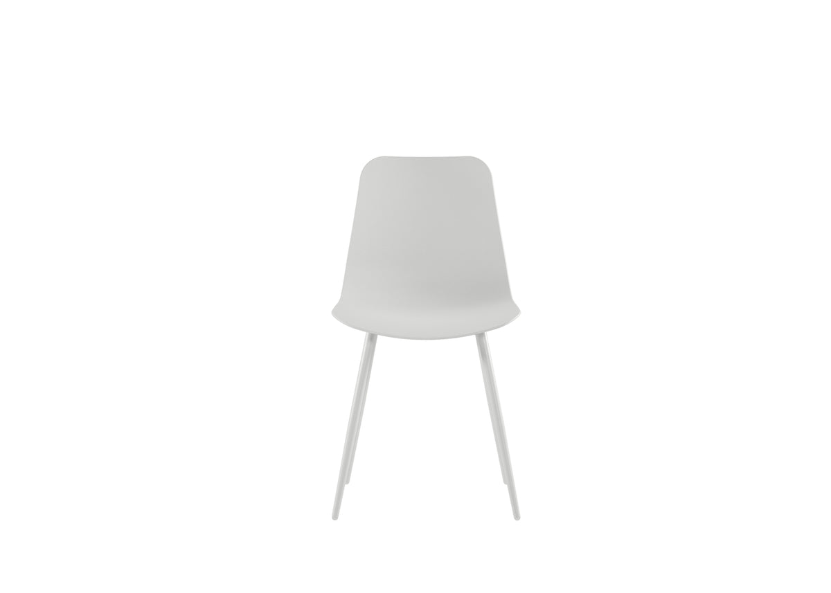 Dining Chair Cover Polypropylene White Domestica – Front View on White