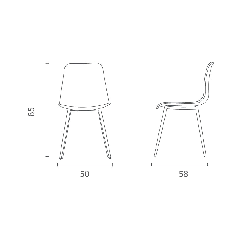 Dining Chair Cover Polypropylene White Domestica – Dimensions Drawing