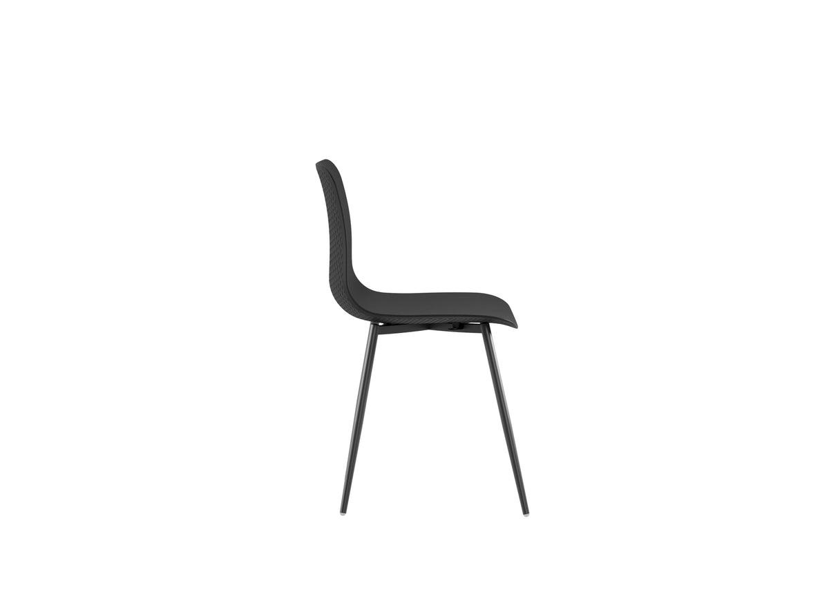 Dining Chair Cover Polypropylene Black Domestica – Side View on White