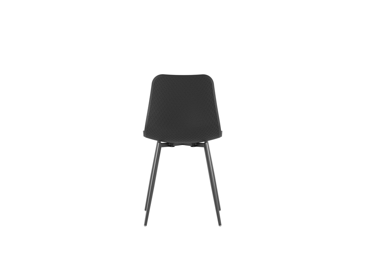 Dining Chair Cover Polypropylene Black Domestica – Back View on White