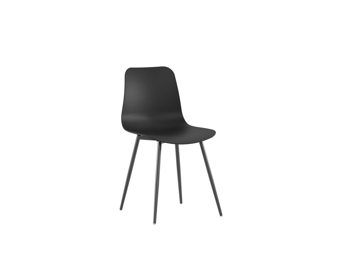Dining Chair Cover Polypropylene Black Domestica – Three Quarter View on White