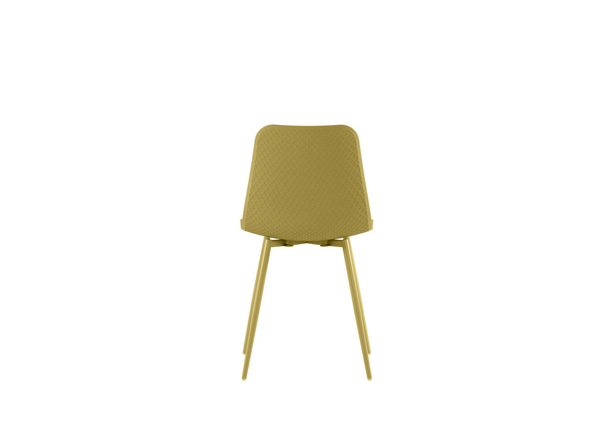 Dining Chair Cover Polypropylene Mustard Domestica – Back View on White