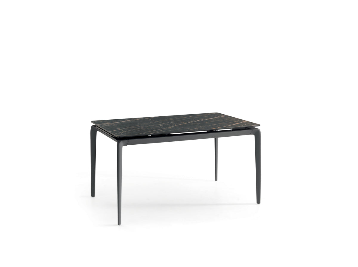 Extendable Dining Table Rail 140-200 cm Black Portoro / Anthracite Domestica – Product View on White