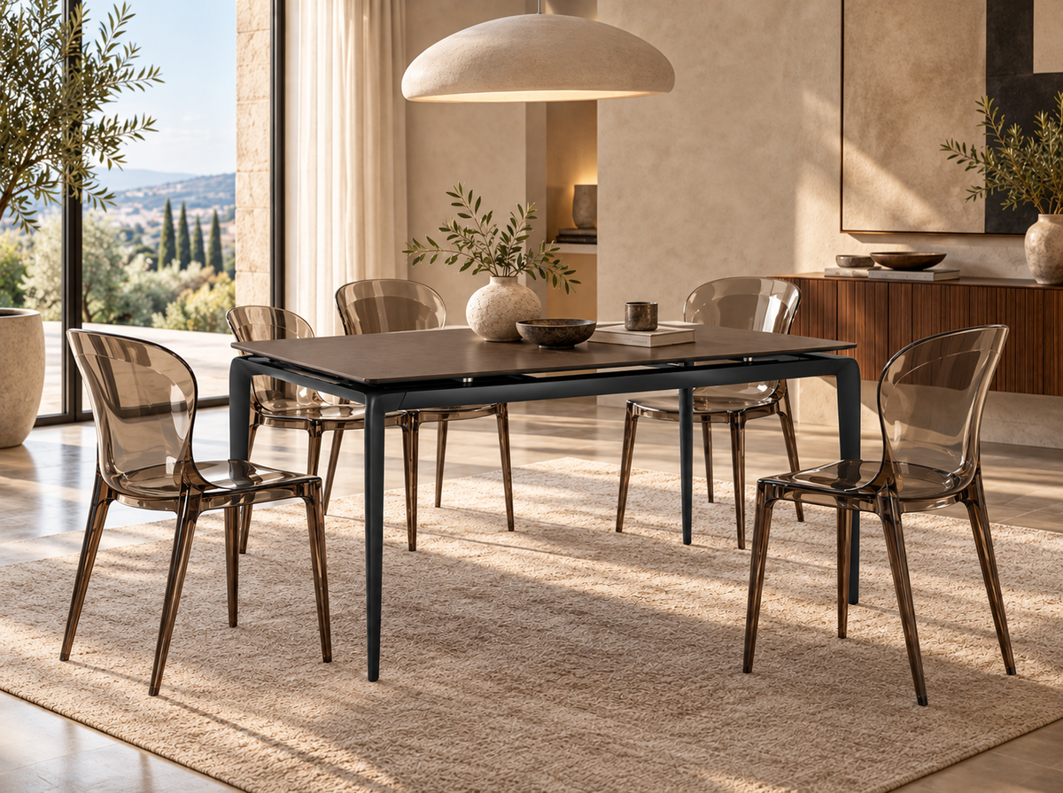 Extendable Dining Table Rail 140-200 cm Rust / Anthracite Domestica – Lifestyle