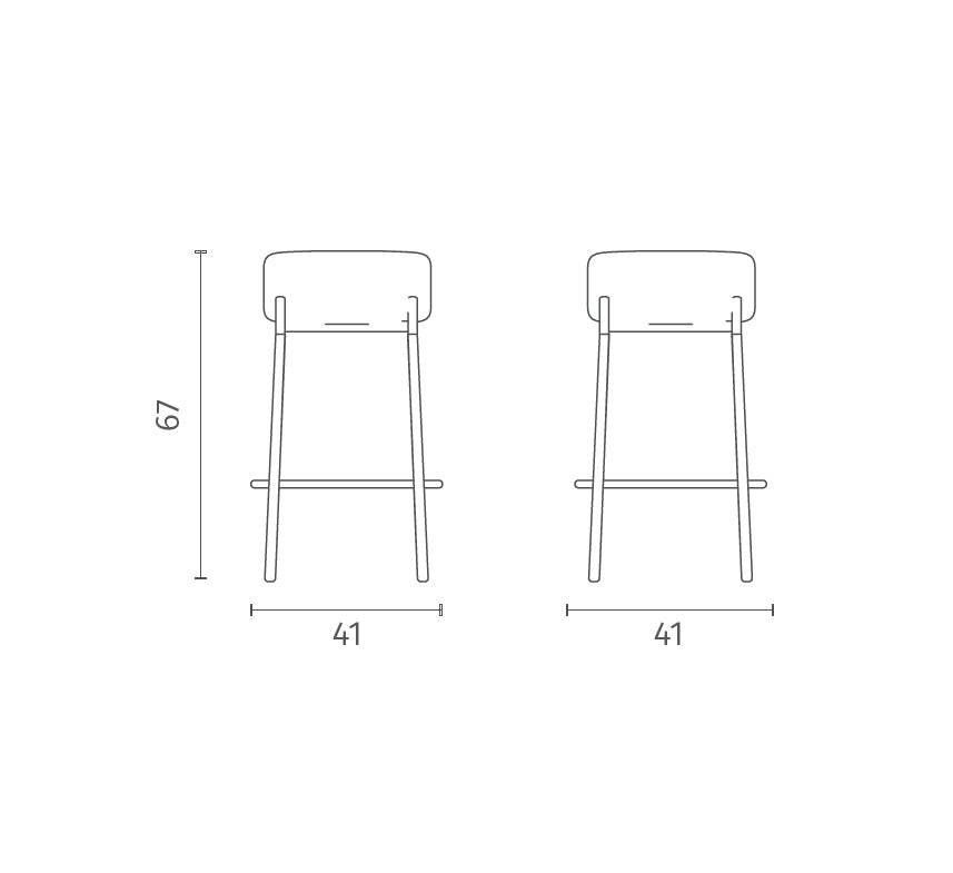Counter Stool Syd Ochre Domestica – Dimensions Drawing