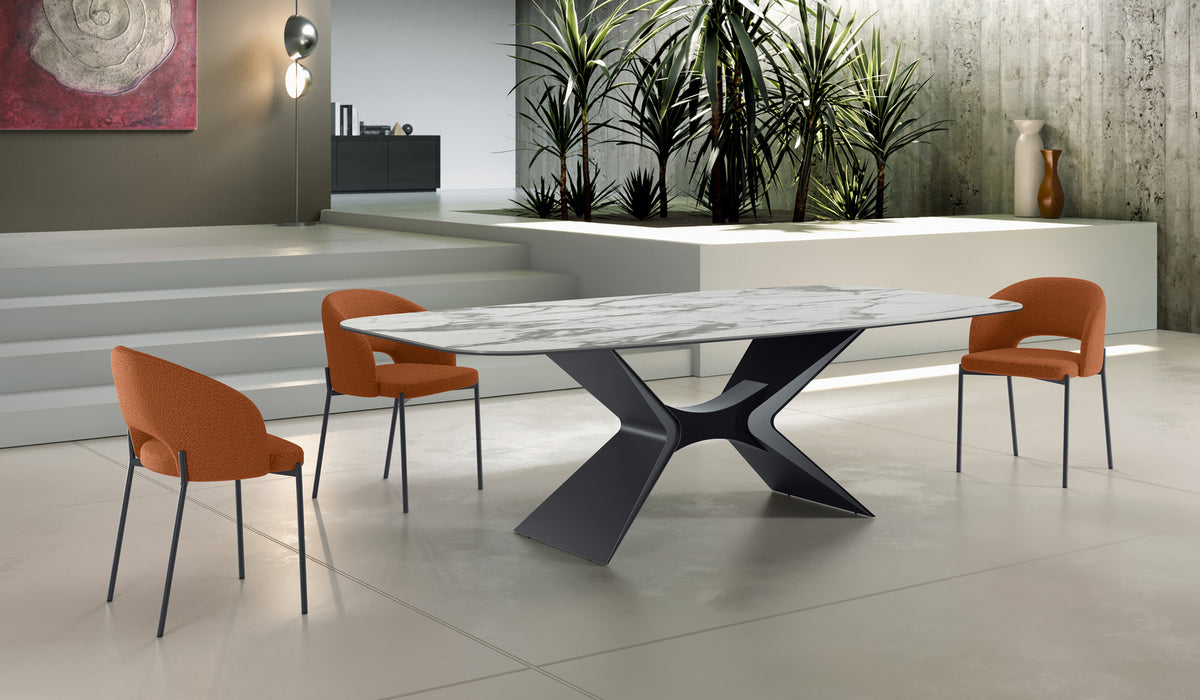 Dining Table Atlas 220 cm Ceramic White Marble / Anthracite Domestica – Lifestyle