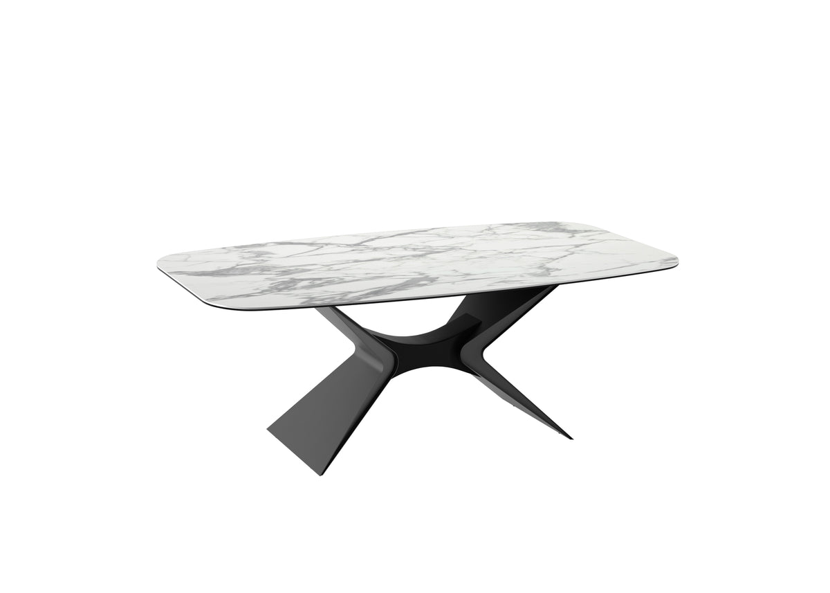 Dining Table Atlas 220 cm Ceramic White Marble / Anthracite Domestica – Dimensions Drawing