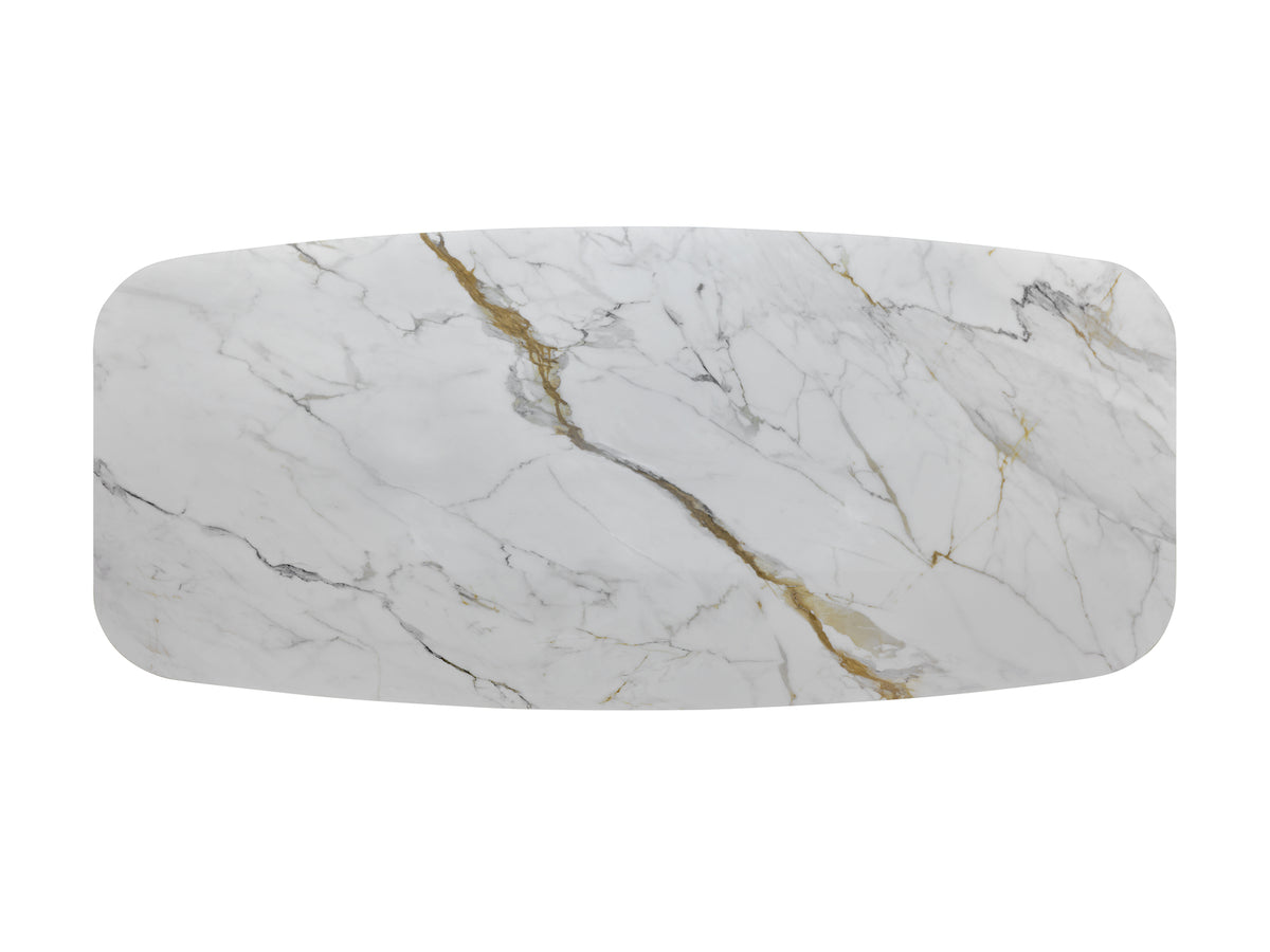 Dining Table Atlas 220 cm Ceramic Calacatta Gold / Anthracite Domestica – Product View on White