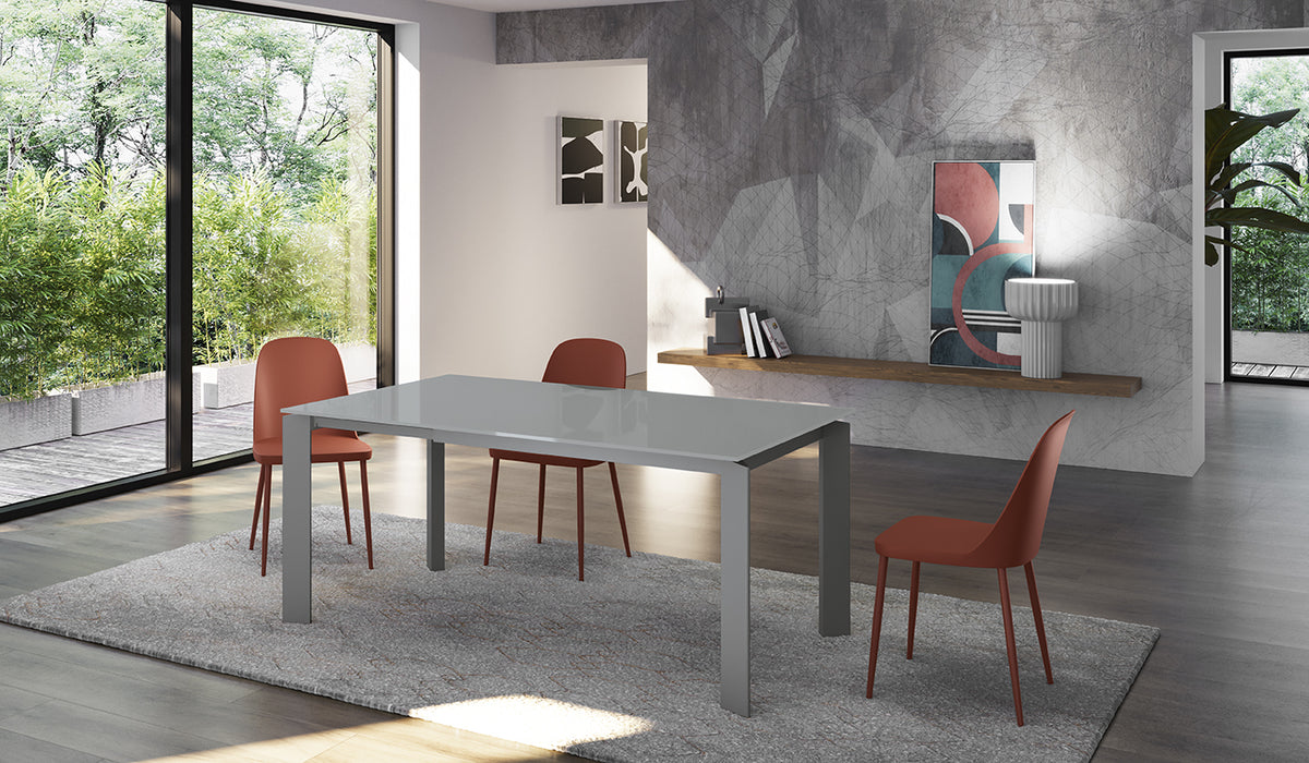 Extendable Dining Table Frame 120-170 cm Glass Grey Domestica – Lifestyle