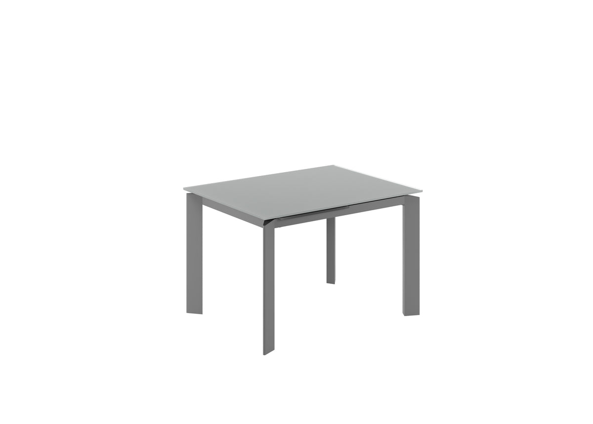 Extendable Dining Table Frame 120-170 cm Glass Grey Domestica – Product View on White