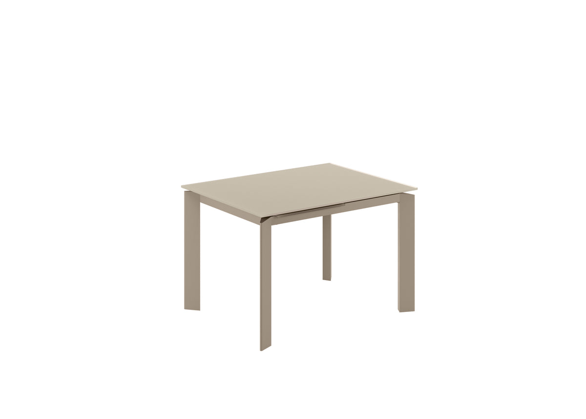 Extendable Dining Table Frame 120-170 cm Glass Taupe Domestica – Dimensions Drawing