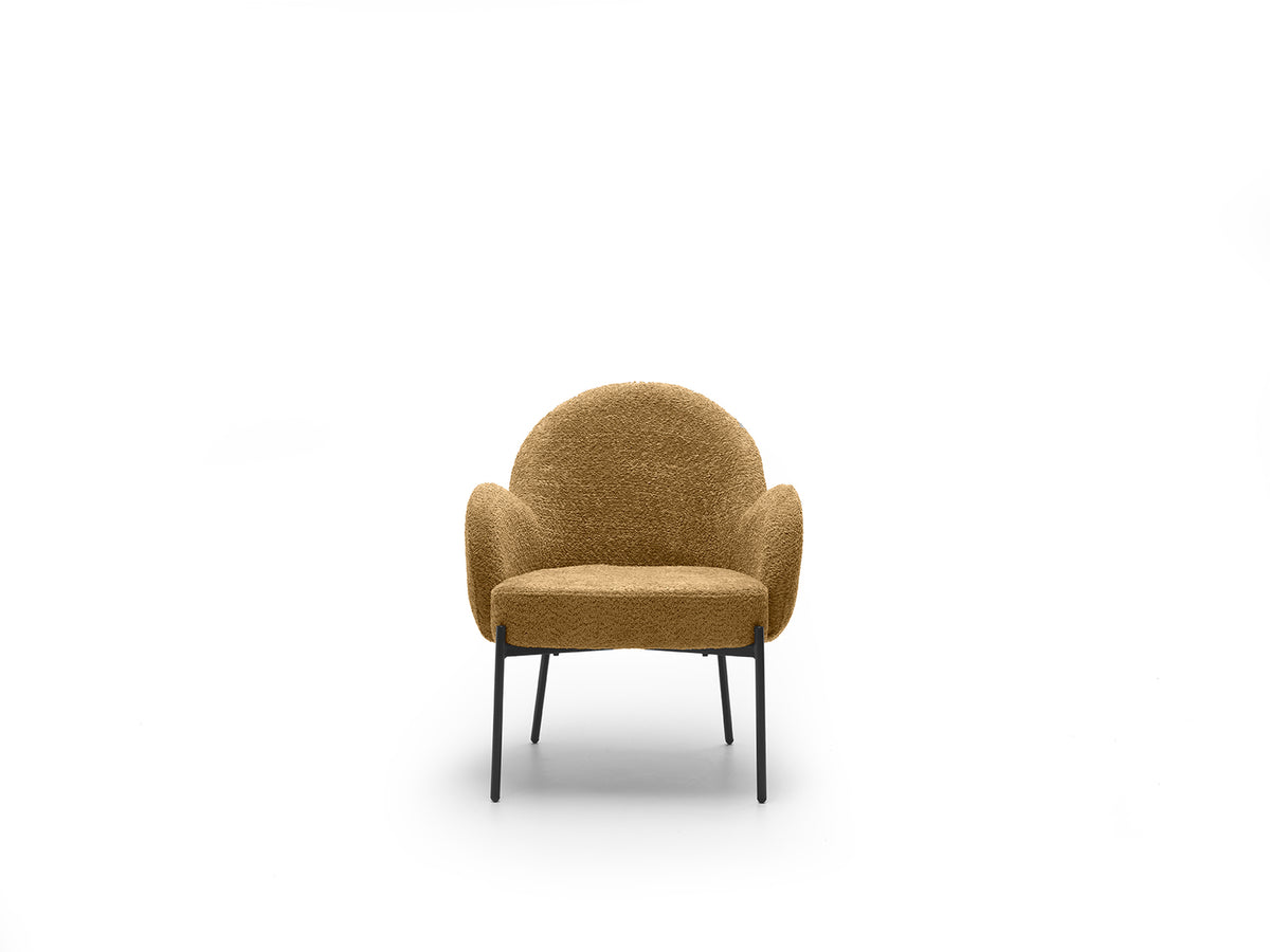 Armchair Malibu Bouclé Honey Domestica – Product View on White