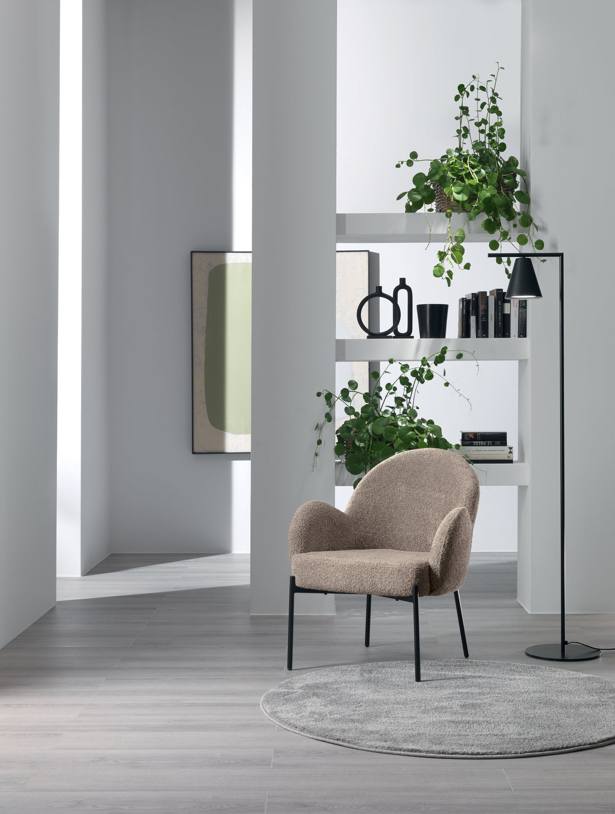 Armchair Malibu Bouclé Taupe Domestica – Lifestyle