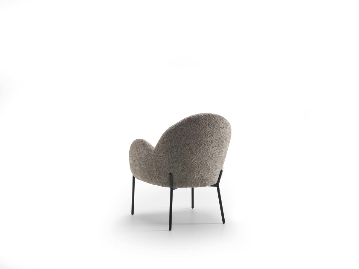 Armchair Malibu Bouclé Taupe Domestica – Product View on White
