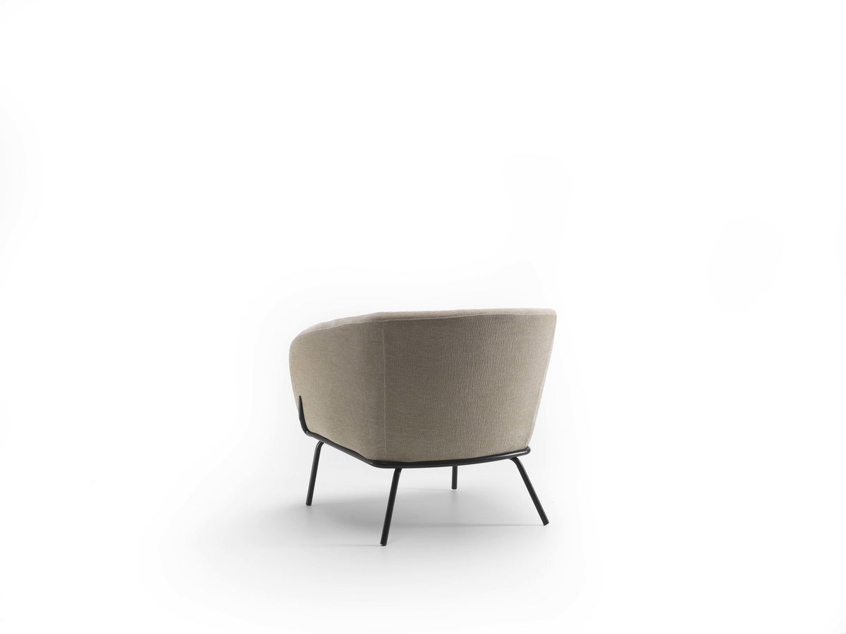 Armchair Sherry Velvet Beige Domestica – Product View on White