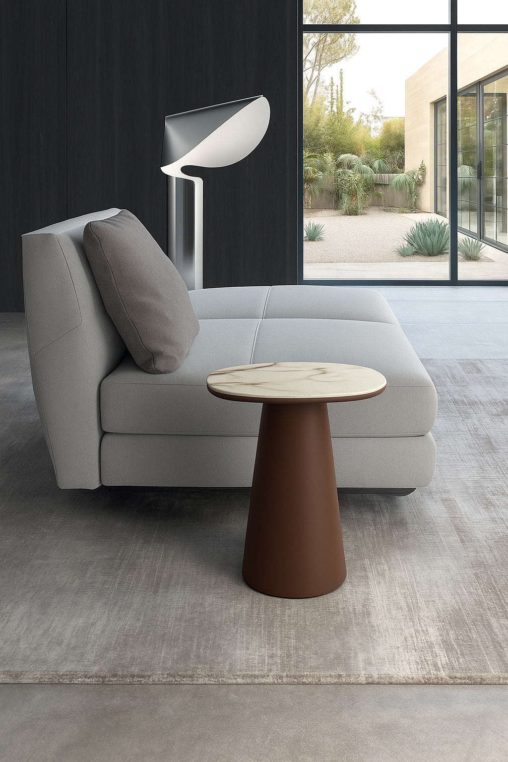 Side Table Pillar Small 40 cm Ceramic Calacatta Borghini / Bronze Domestica – Lifestyle