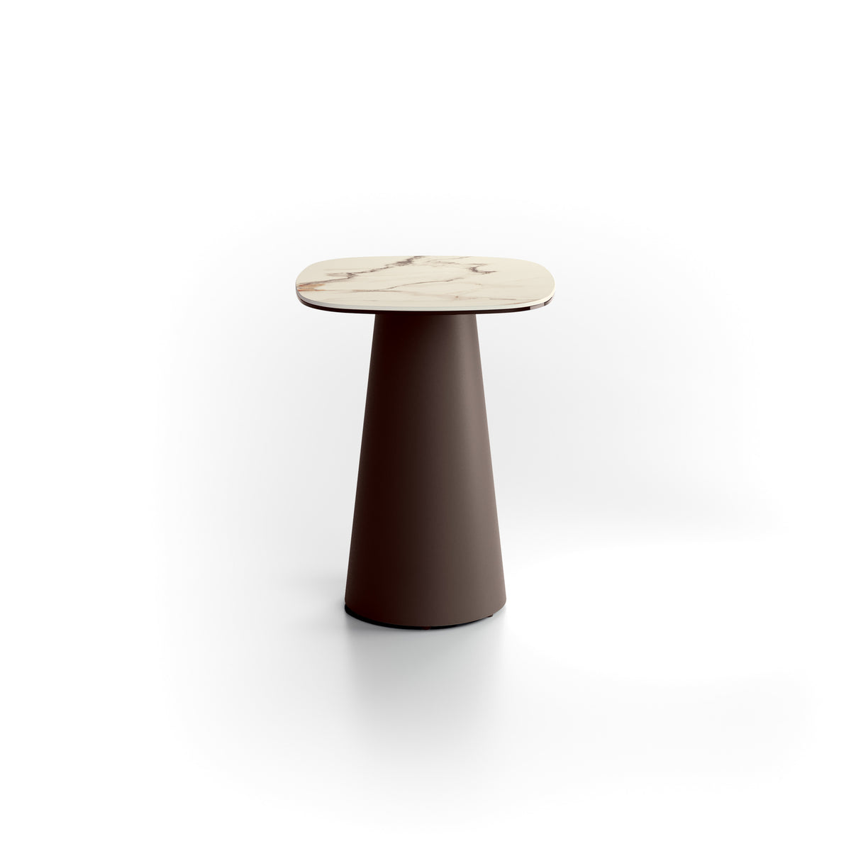 Side Table Pillar Small 40 cm Ceramic Calacatta Borghini / Bronze Domestica – Product View on White