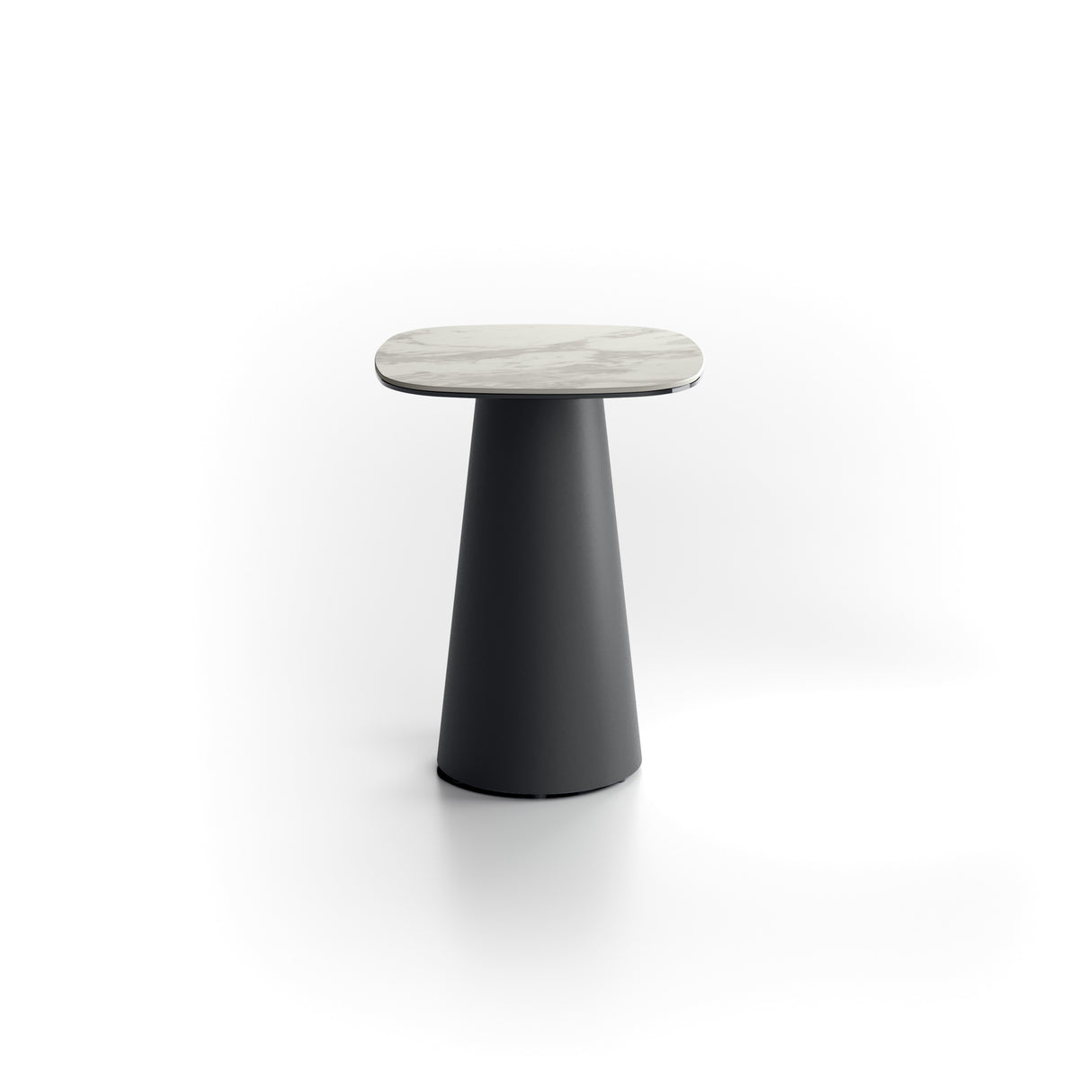 Side Table Pillar Small 40 cm Ceramic White Marble / Anthracite Domestica – Product View on White