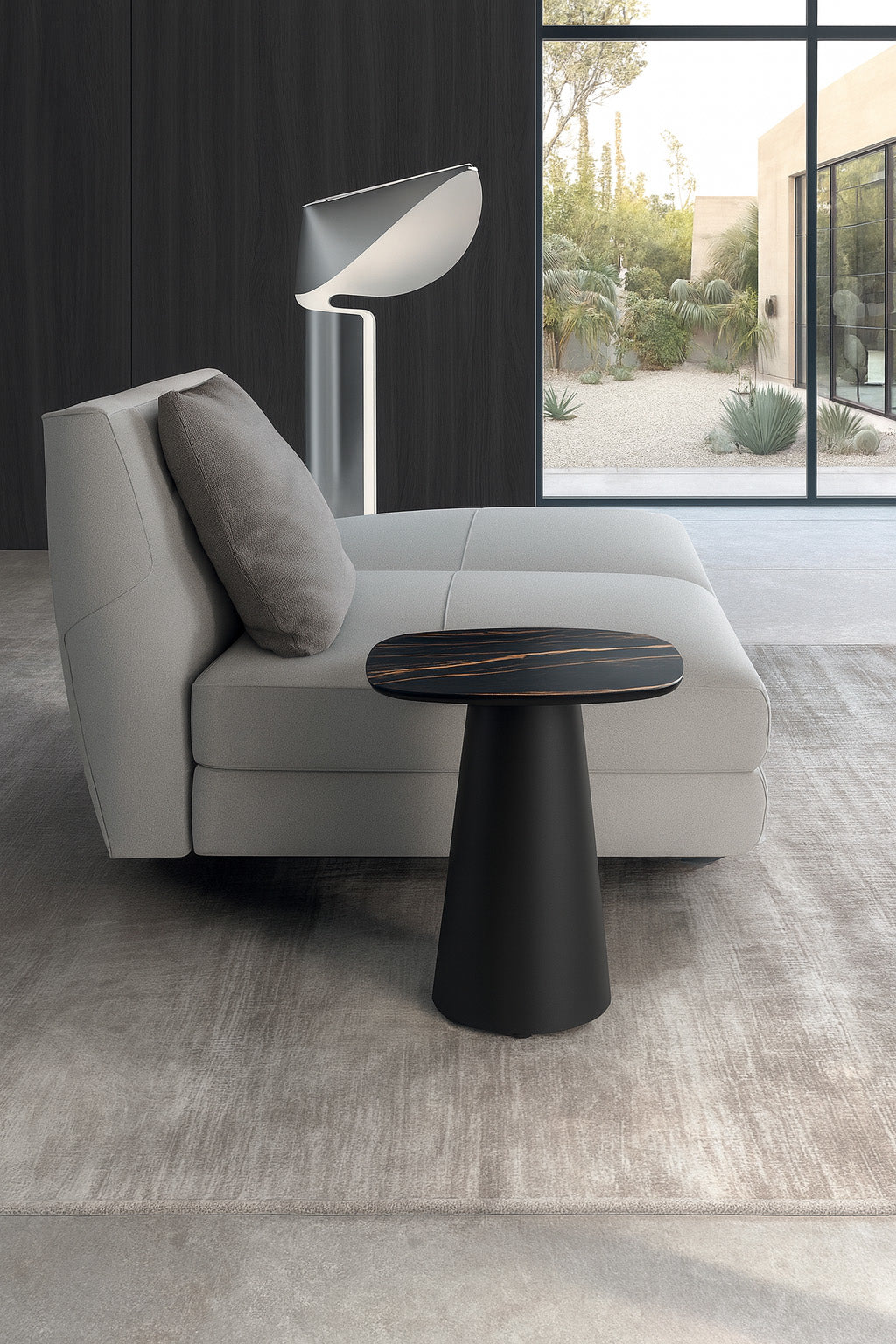 Side Table Pillar Small 40 cm Ceramic Black Portoro / Black Domestica – Lifestyle