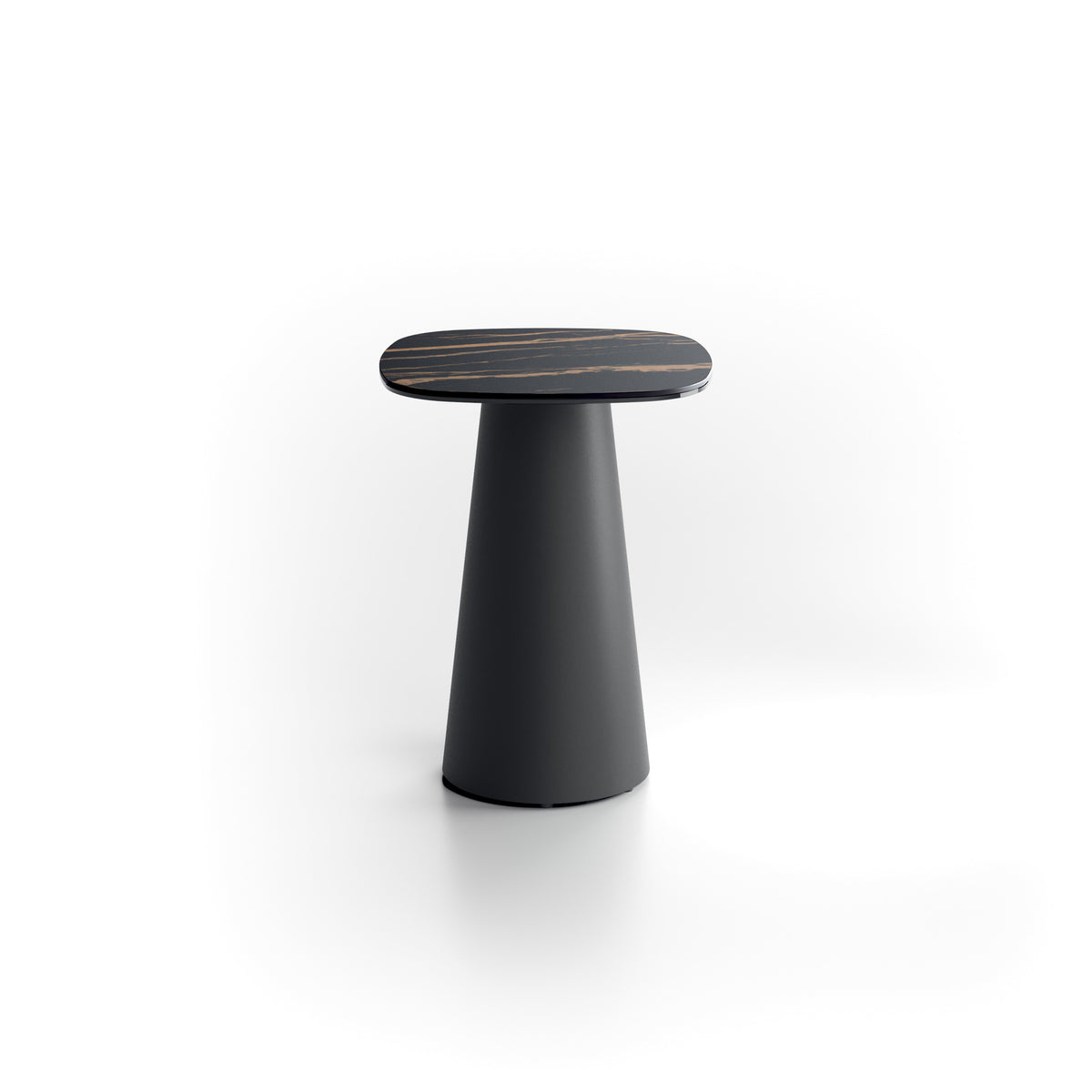 Side Table Pillar Small 40 cm Ceramic Black Portoro / Black Domestica – Product View on White