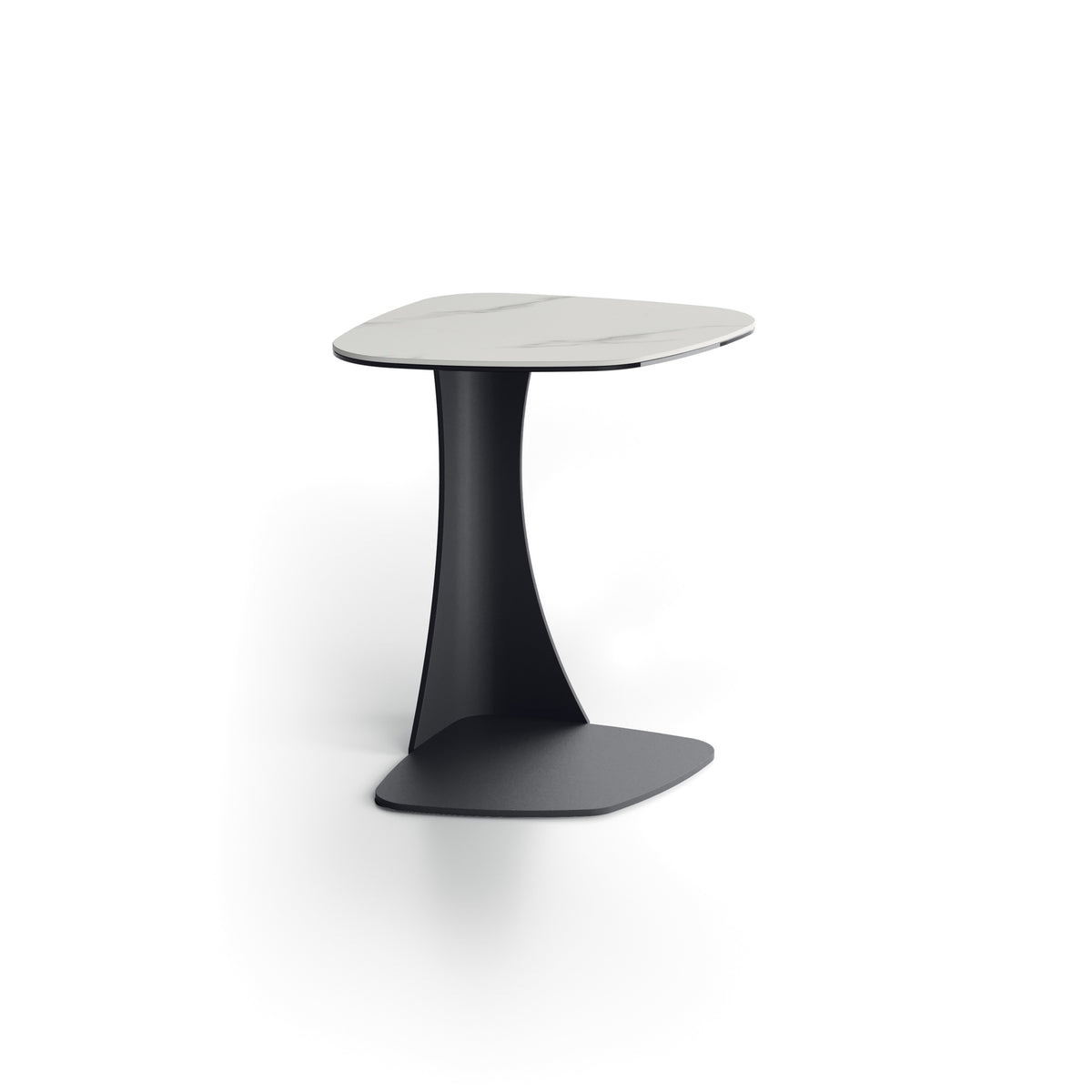 Side Table Menhir 45 cm Ceramic White Marble / Anthracite Domestica – Product View on White
