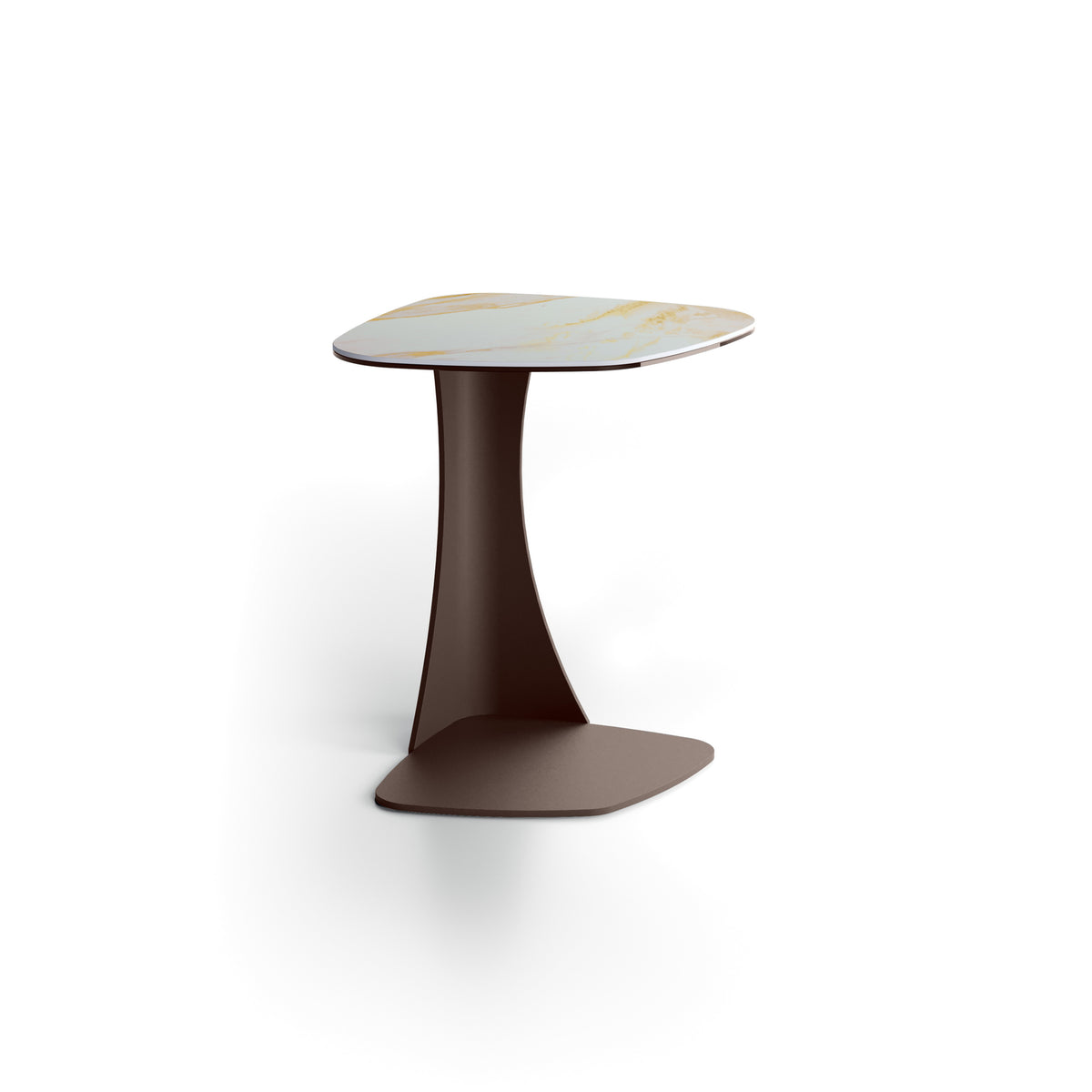 Side Table Menhir 45 cm Ceramic Calacatta Gold / Bronze Domestica – Product View on White