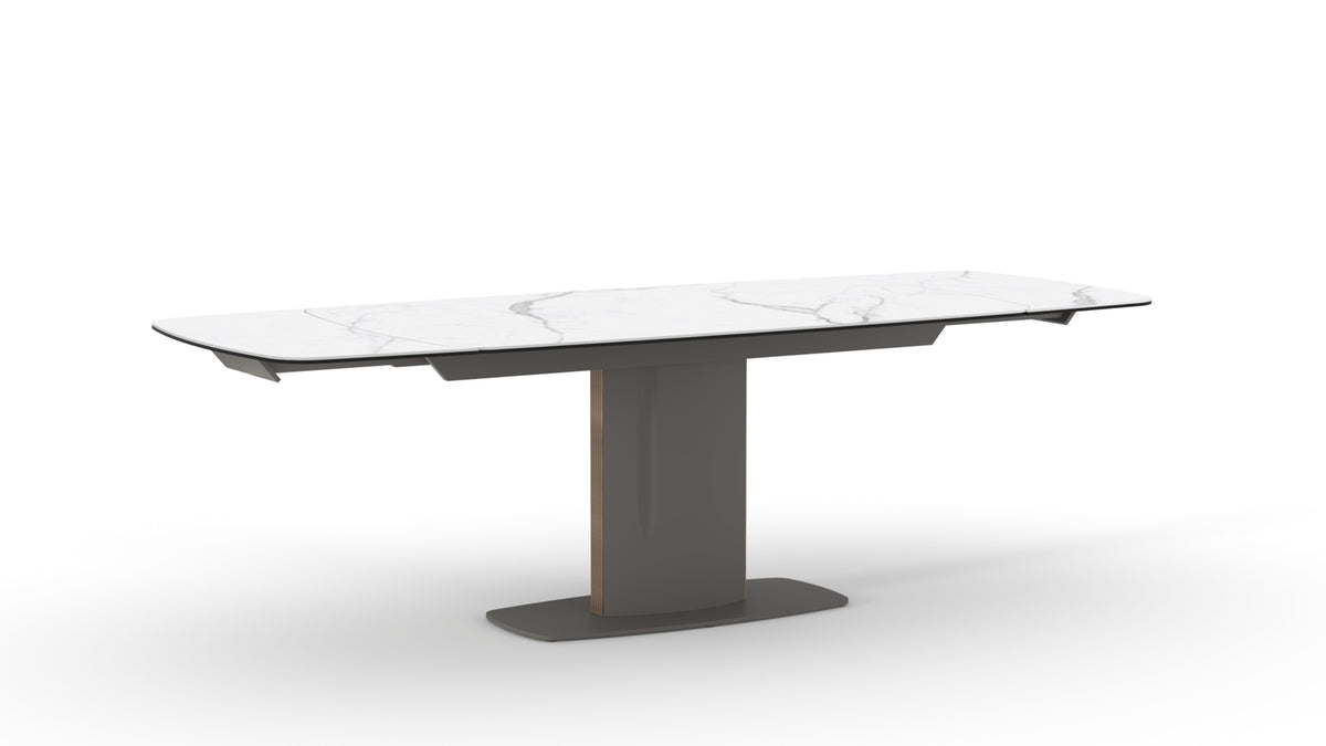 Extendable Dining Table Keel 165-245 cm White Marble / Anthracite Domestica – Dimensions Drawing