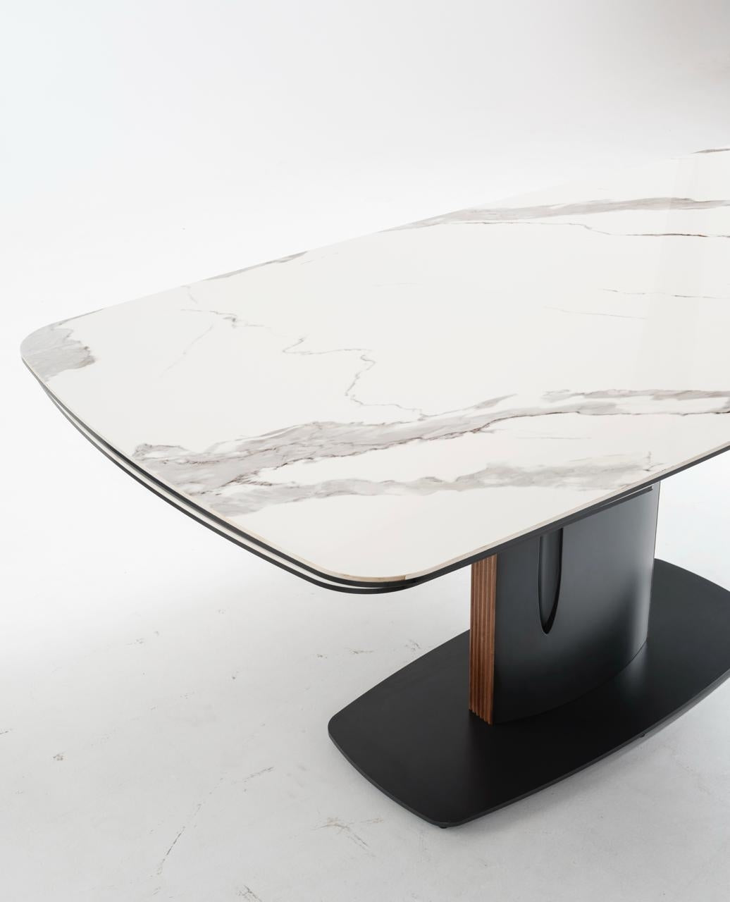 Extendable Dining Table Keel 165-245 cm White Marble / Anthracite Domestica – Lifestyle