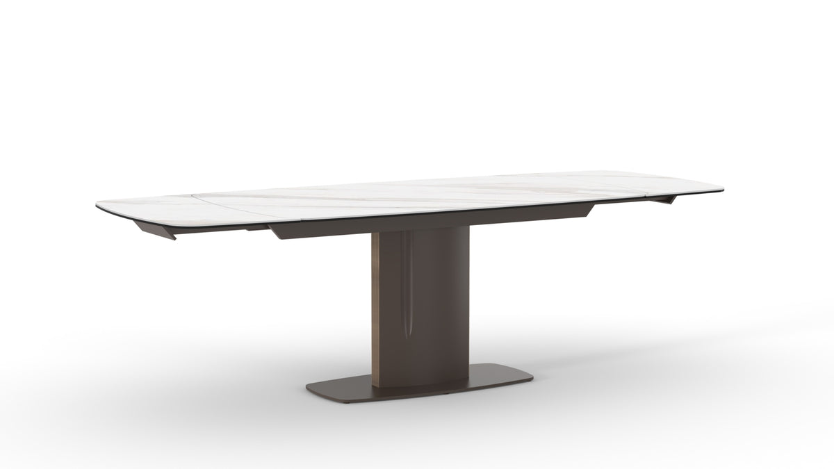 Extendable Dining Table Keel 165-245 cm Calacatta Gold / Bronze Domestica – Product View on White