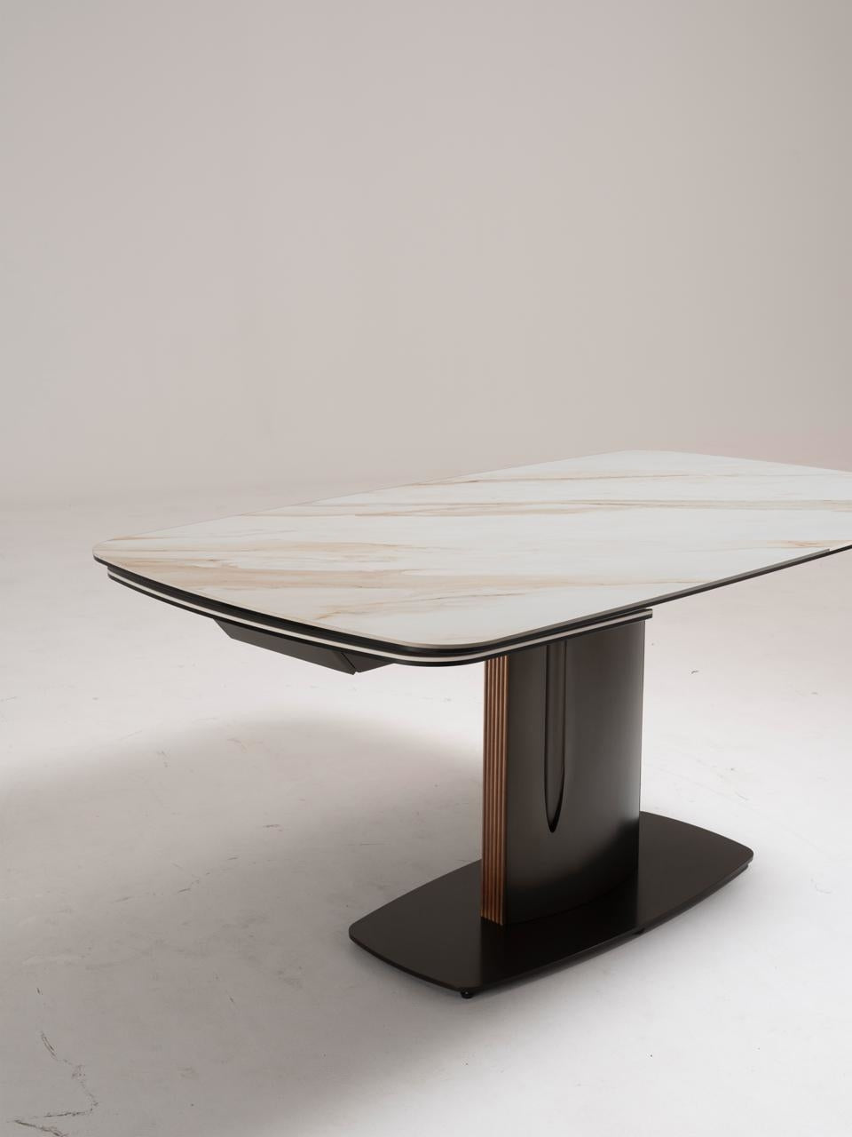 Extendable Dining Table Keel 165-245 cm Calacatta Gold / Bronze Domestica – Lifestyle
