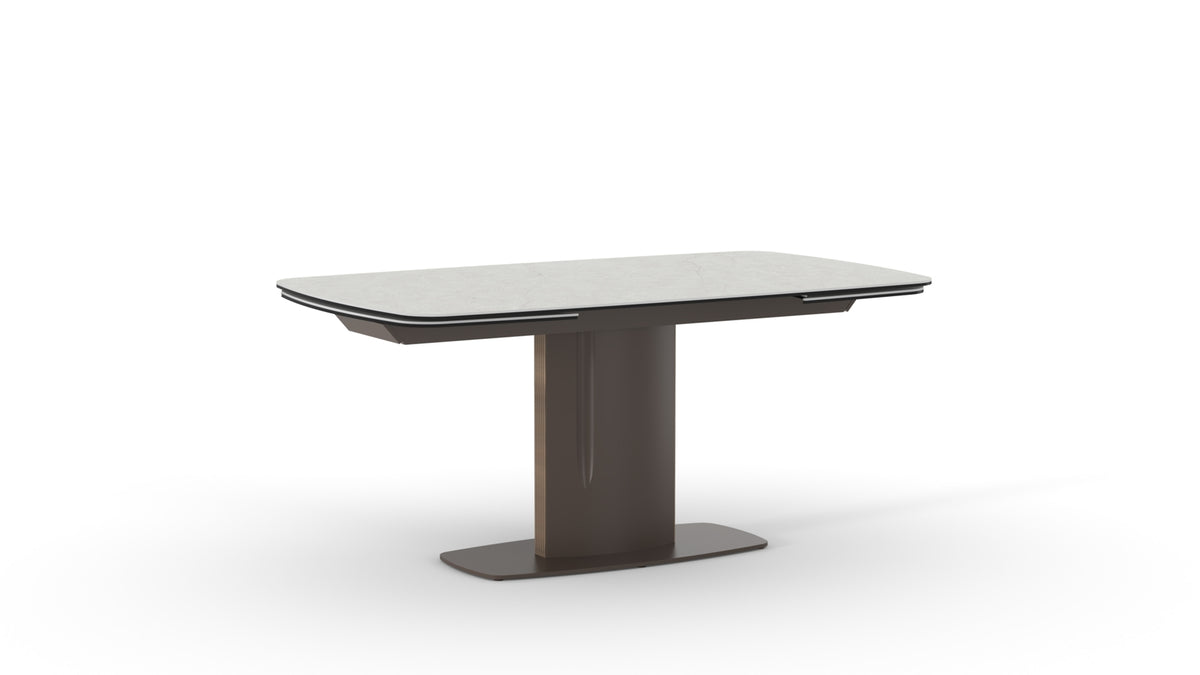 Extendable Dining Table Keel 165-245 cm Ivory Stone / Bronze Domestica – Product View on White