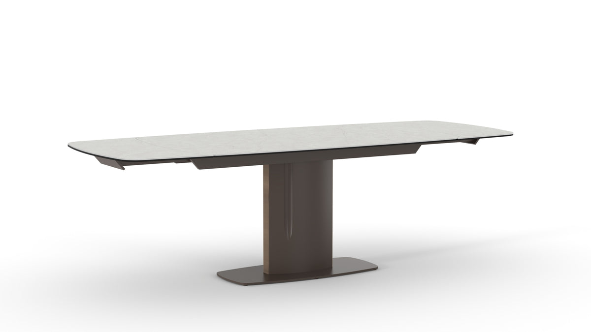 Extendable Dining Table Keel 165-245 cm Ivory Stone / Bronze Domestica – Product View on White