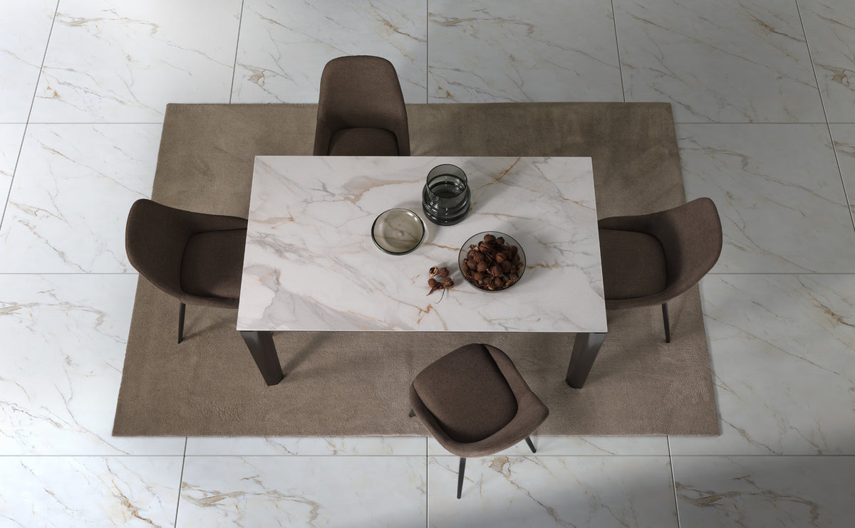 Extendable Dining Table Horus 160-240 cm Calacatta Gold / Bronze Domestica – Lifestyle
