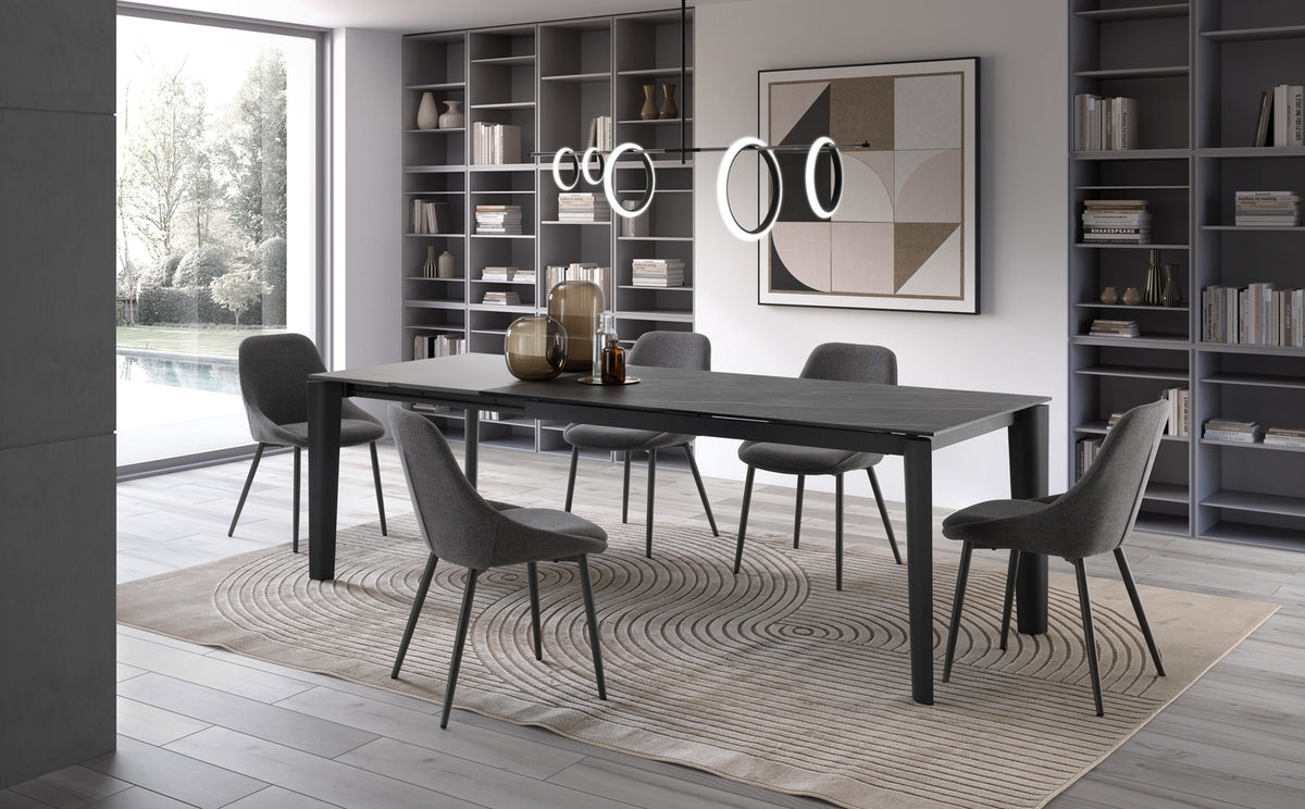 Extendable Dining Table Horus 160-240 cm Black Portoro / Anthracite Domestica – Lifestyle