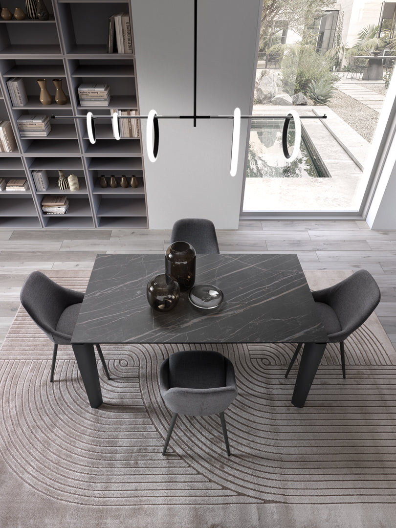 Extendable Dining Table Horus 160-240 cm Black Portoro / Anthracite Domestica – Lifestyle