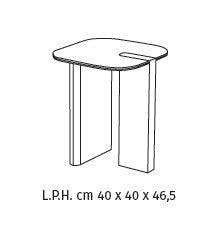 Side Table Key 40 cm Ceramic Domestica – Dimensions Drawing