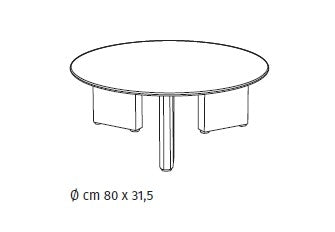 Coffee Table Dot Ø80 cm Ceramic Domestica – Dimensions Drawing