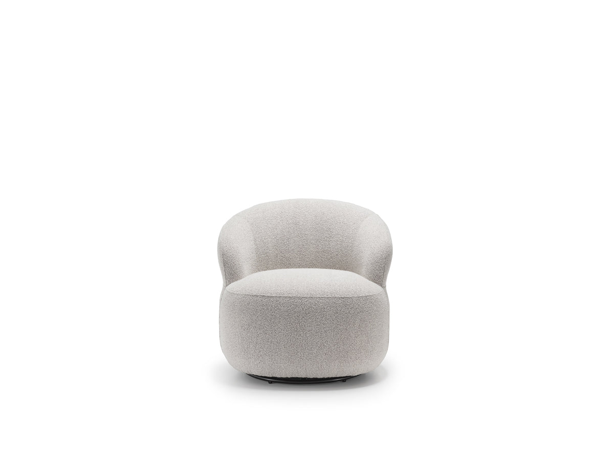 Swivel Armchair Julep Bouclé Light Grey Domestica – Product View on White