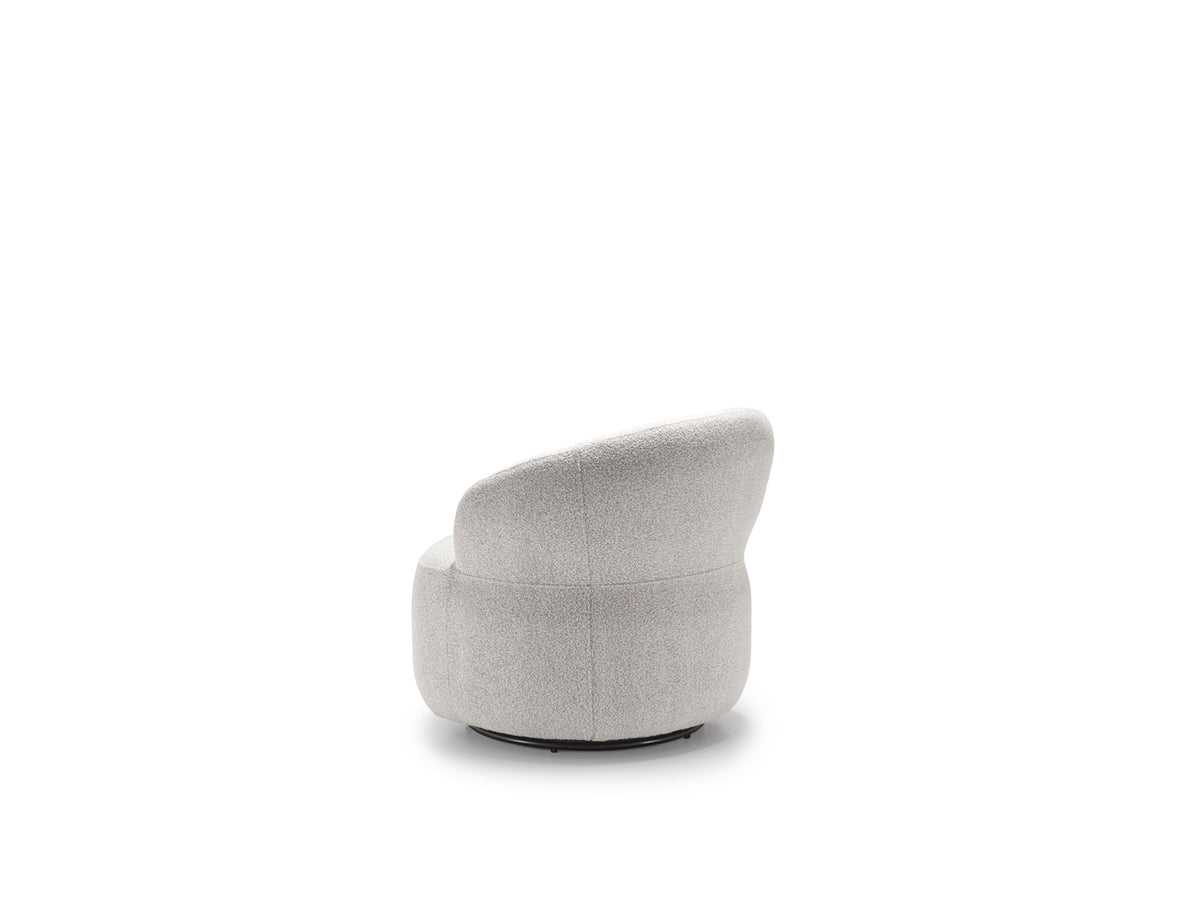 Swivel Armchair Julep Bouclé Light Grey Domestica – Product View on White