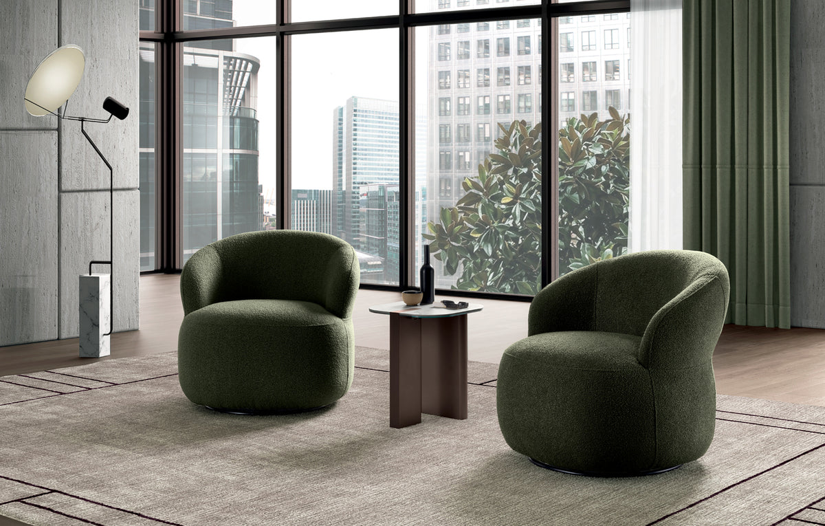 Swivel Armchair Julep Bouclé Dark Green Domestica – Lifestyle
