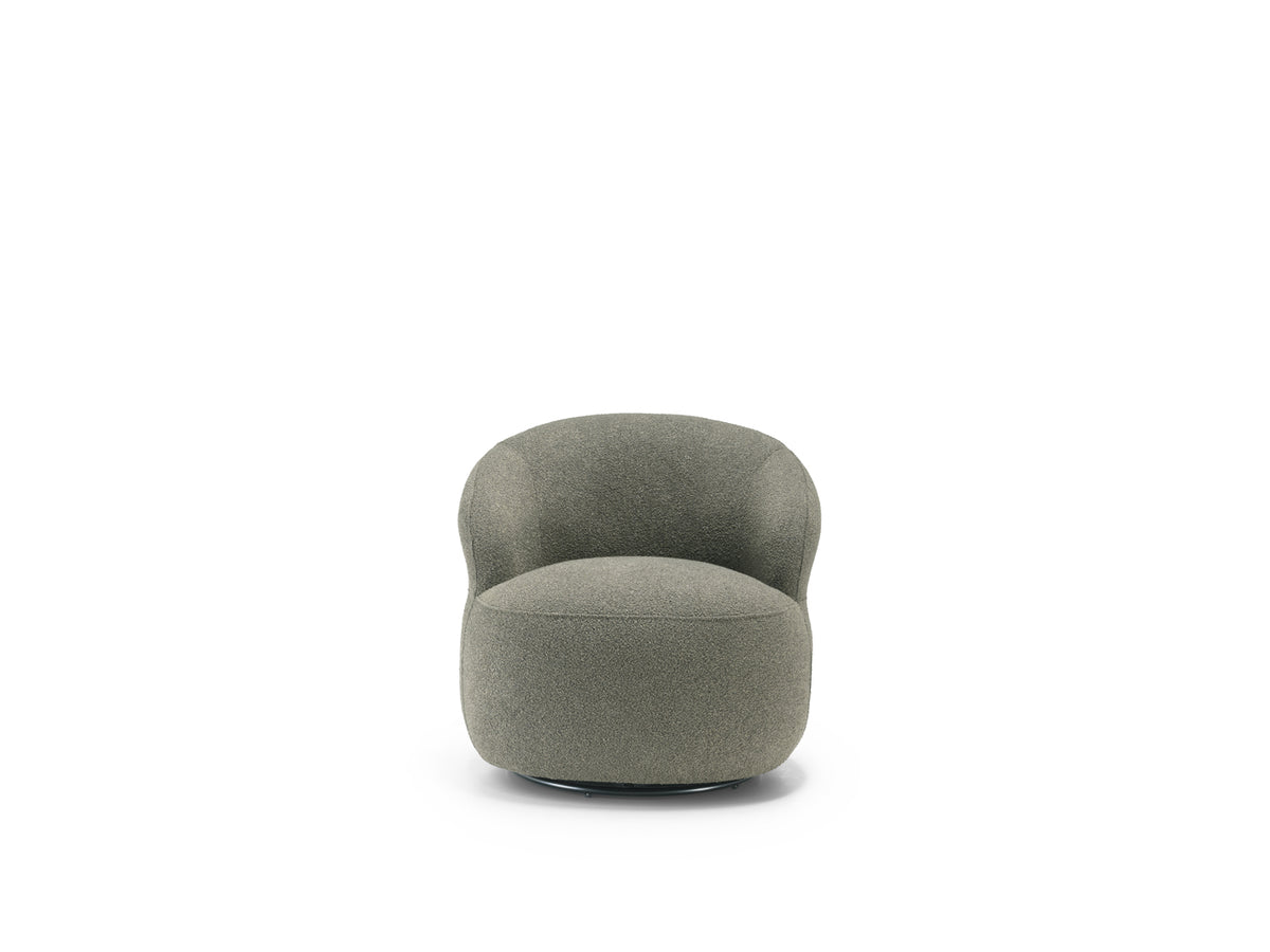 Swivel Armchair Julep Bouclé Dark Green Domestica – Product View on White