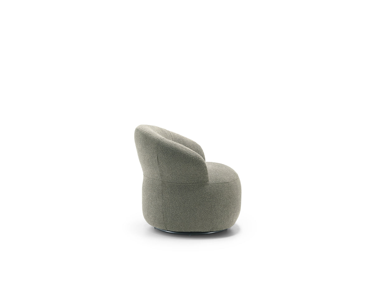 Swivel Armchair Julep Bouclé Dark Green Domestica – Product View on White