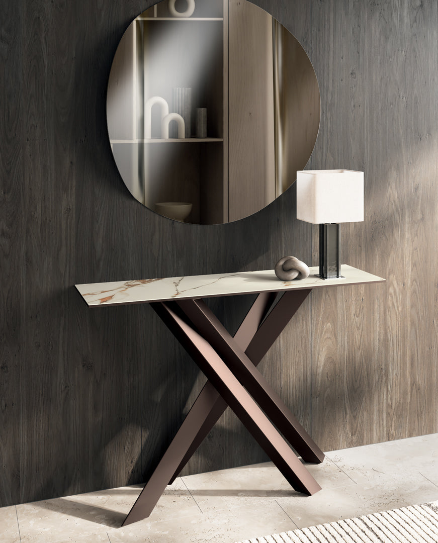 Console Table Xenia 110 cm Ceramic Calacatta Borghini / Bronze Domestica – Lifestyle