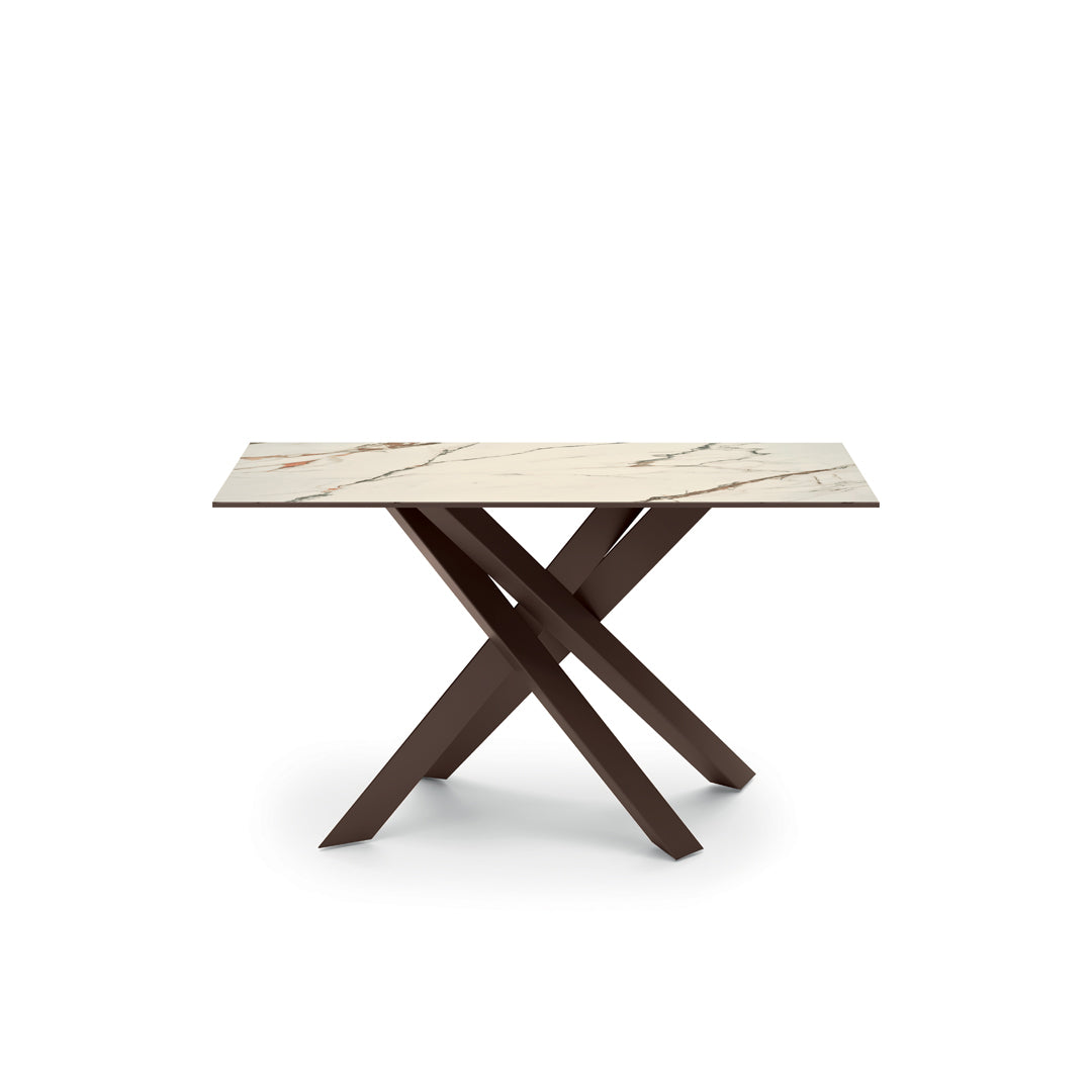 Console Table Xenia 110 cm Ceramic Calacatta Borghini / Bronze Domestica – Product View on White
