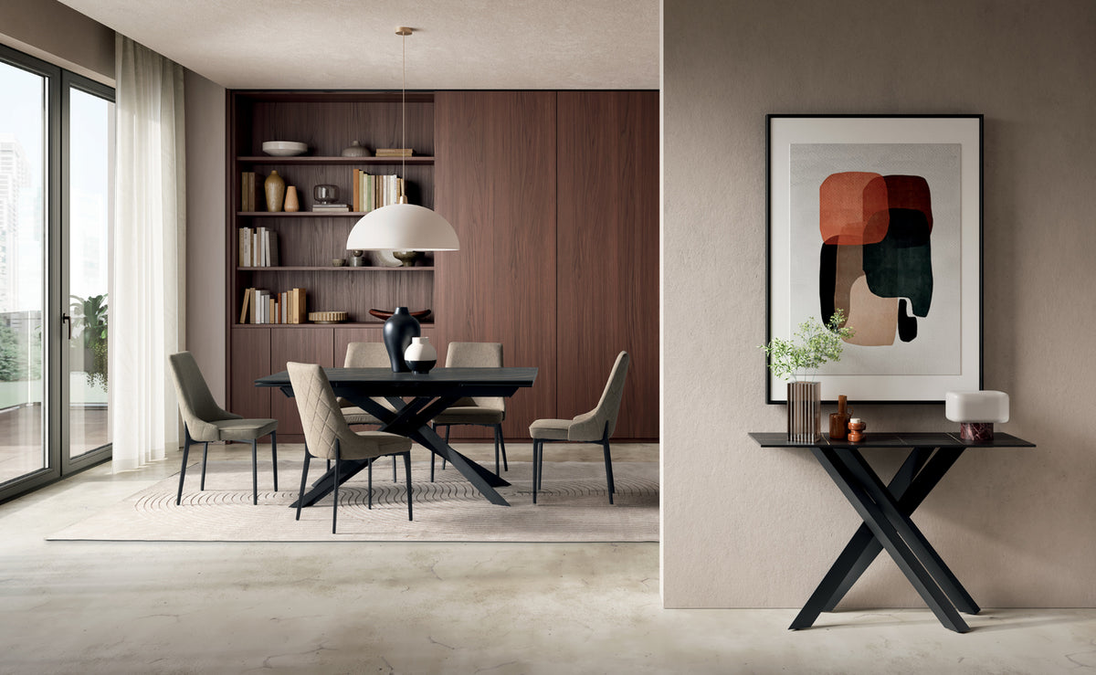 Console Table Xenia 110 cm Ceramic Black Portoro / Black Domestica – Lifestyle
