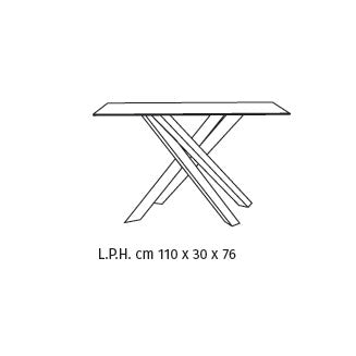 Console Table Xenia 110 cm Ceramic Domestica – Dimensions Drawing