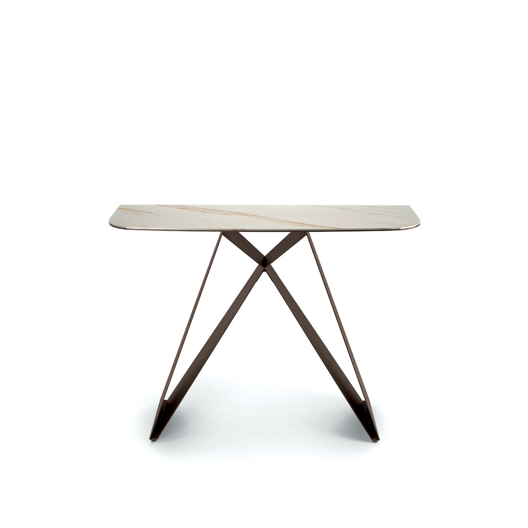Console Table Thalia 110 cm Ceramic Calacatta Gold / Bronze Domestica – Product View on White
