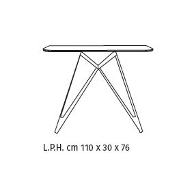 Console Table Thalia 110 cm Ceramic Domestica – Dimensions Drawing