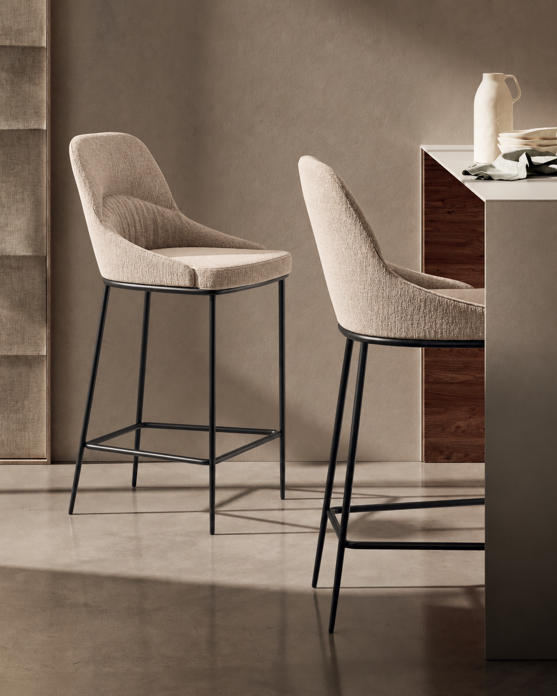 Counter Stool Ginevra Beige / Black Domestica – Lifestyle